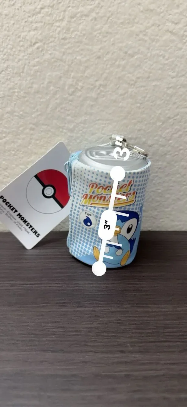 Pokemon Pocket Monsters Piplup Pochama Soda Can Coin Purse Wallet Clip